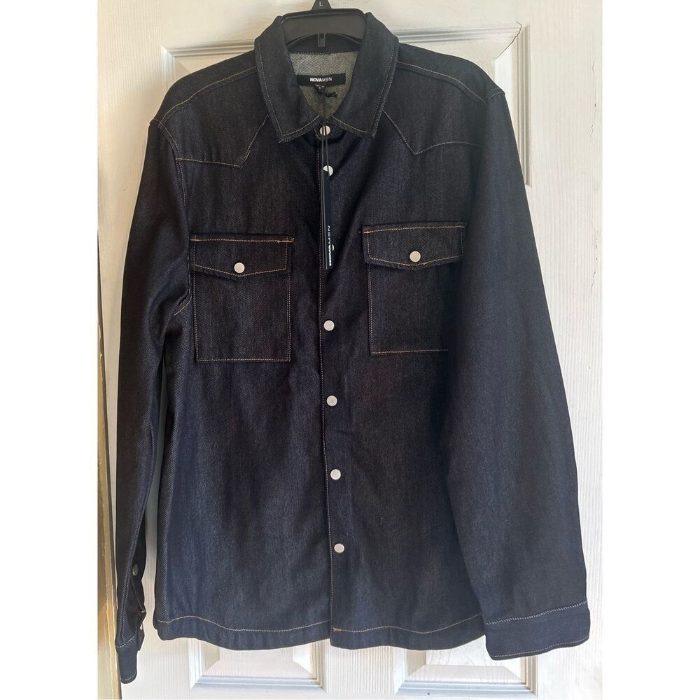 Nova Men Collin Raw Denim Shirt Size Medium